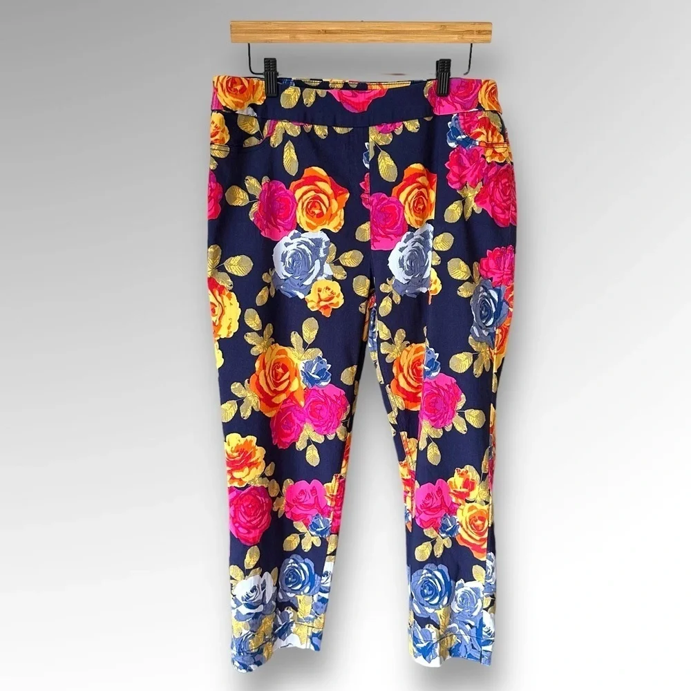 Soft Surroundings Womens Floral legging pants High Rise Sz XL